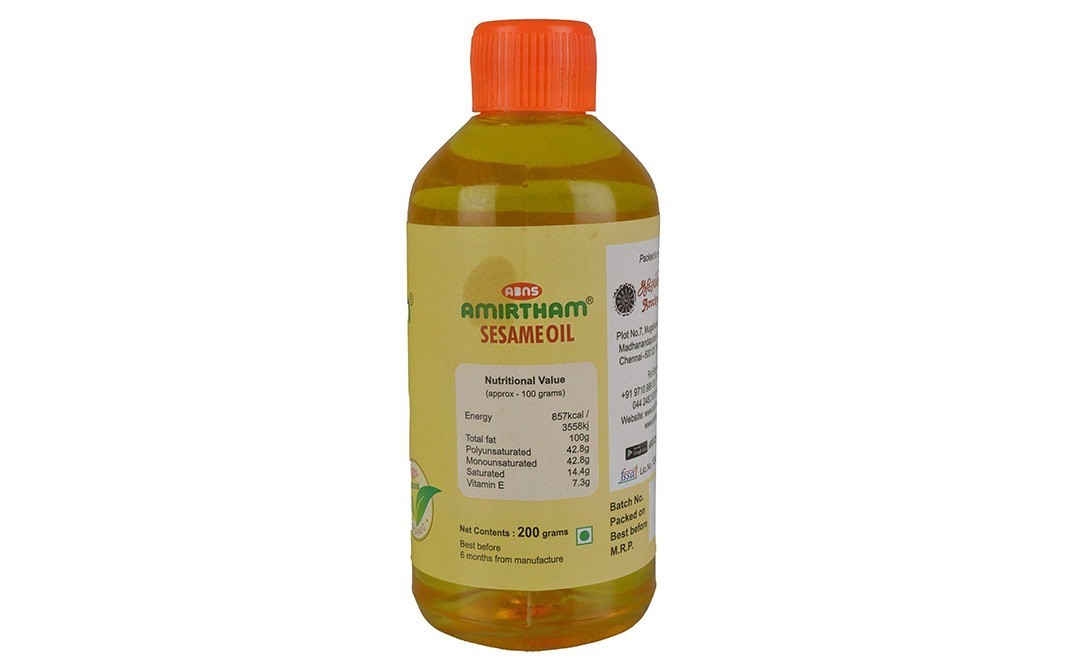 ABNS Amirtham Sesame Oil    Bottle  200 millilitre